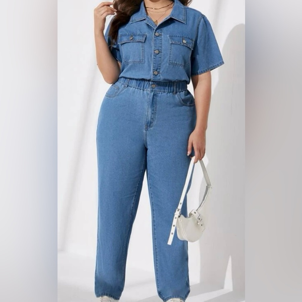 Plus size women’s Jean jumpsuit